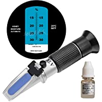 HHTEC Refractómetro de apicultores- miel- 12-30% de agua- hidratante- refractómetro de mano para miel- 5 aumentos…